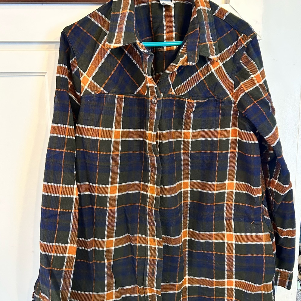 Plaid Ladie’s Duluth Shirt - Blue and Orange